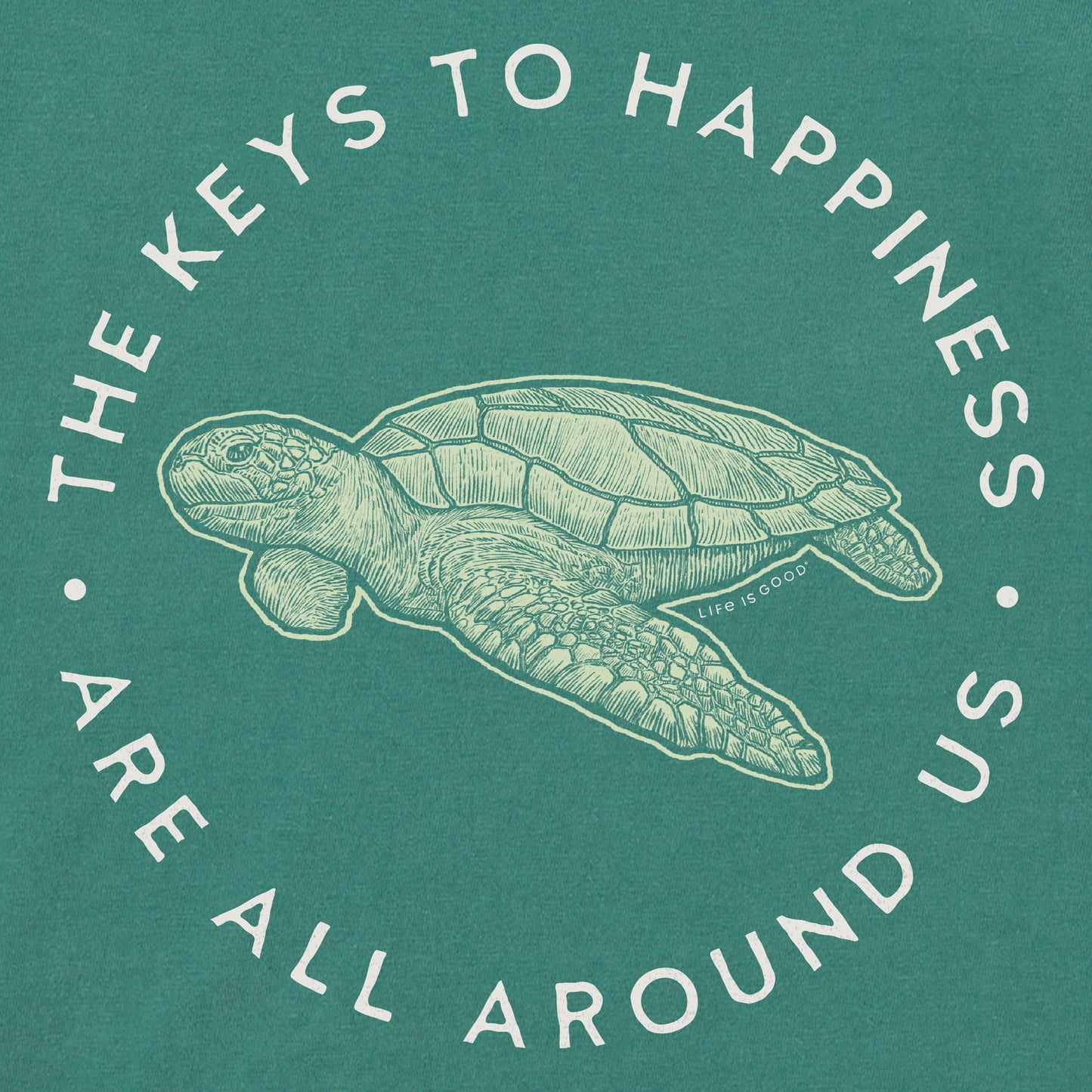 Men's Keys to Happiness Turtle Short Sleeve Crusher Tee