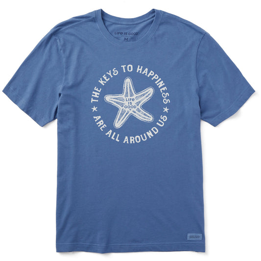 Men's Keys to Happiness Starfish Short Sleeve Tee