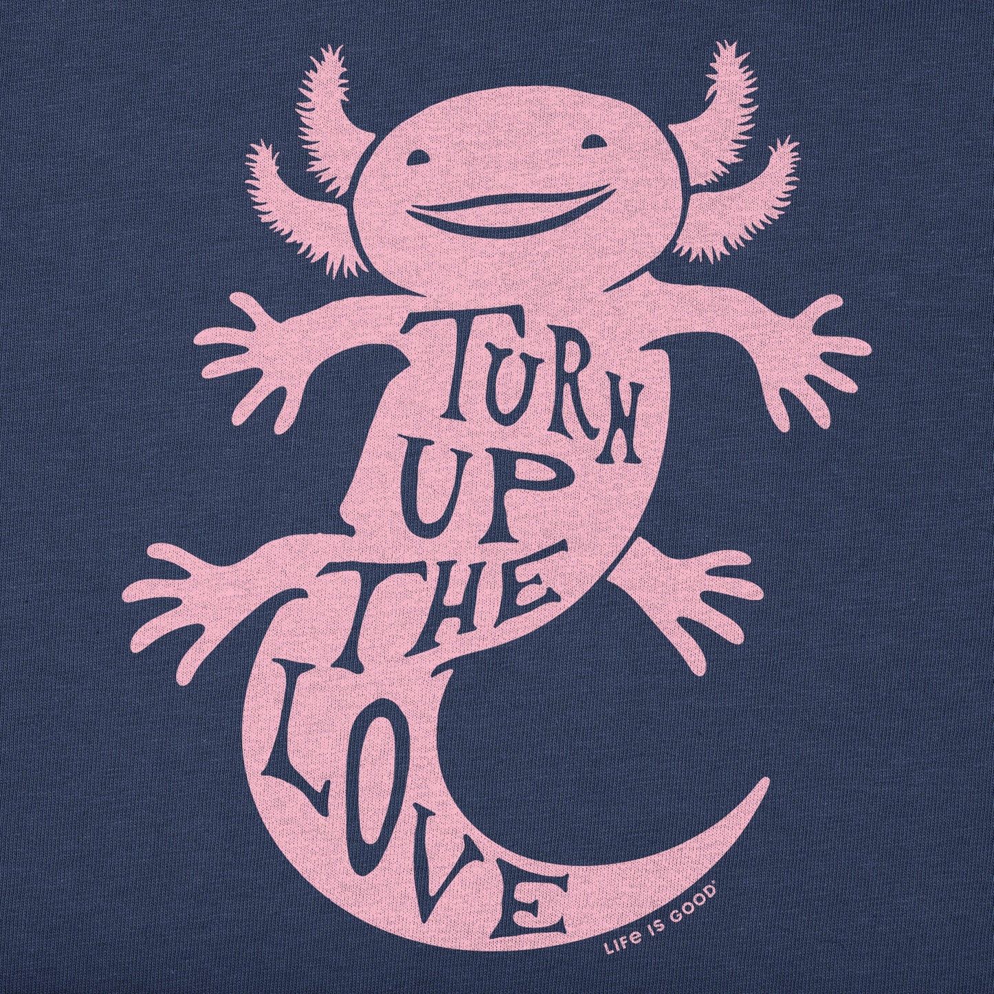 Women's Turn Up The Love Axolotl Short Sleeve Crusher Boxy Tee