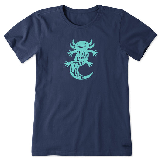 Women's Turn Up The Love Axolotl Short Sleeve Tee