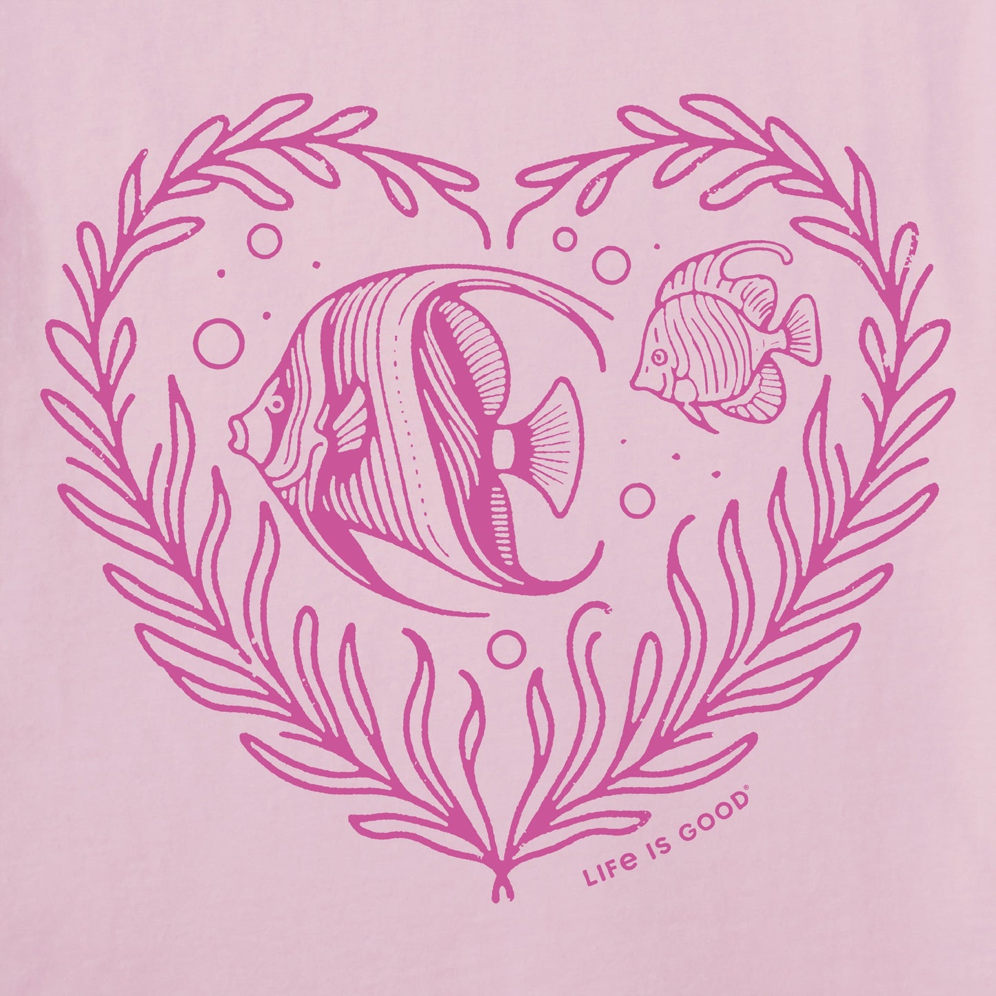 Women's Angelfish Heart Short Sleeve Crusher Vee