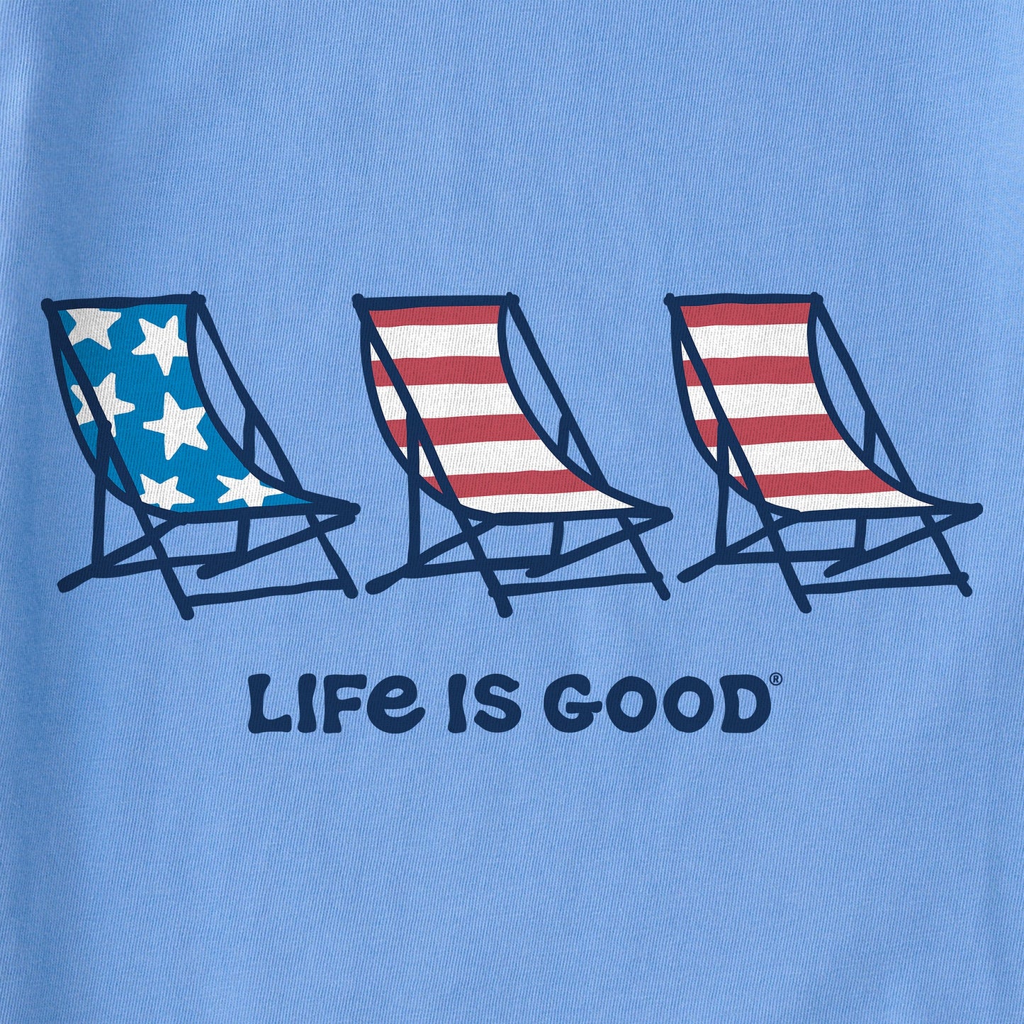 Women's Flag Beach Chairs Short Sleeve Vee