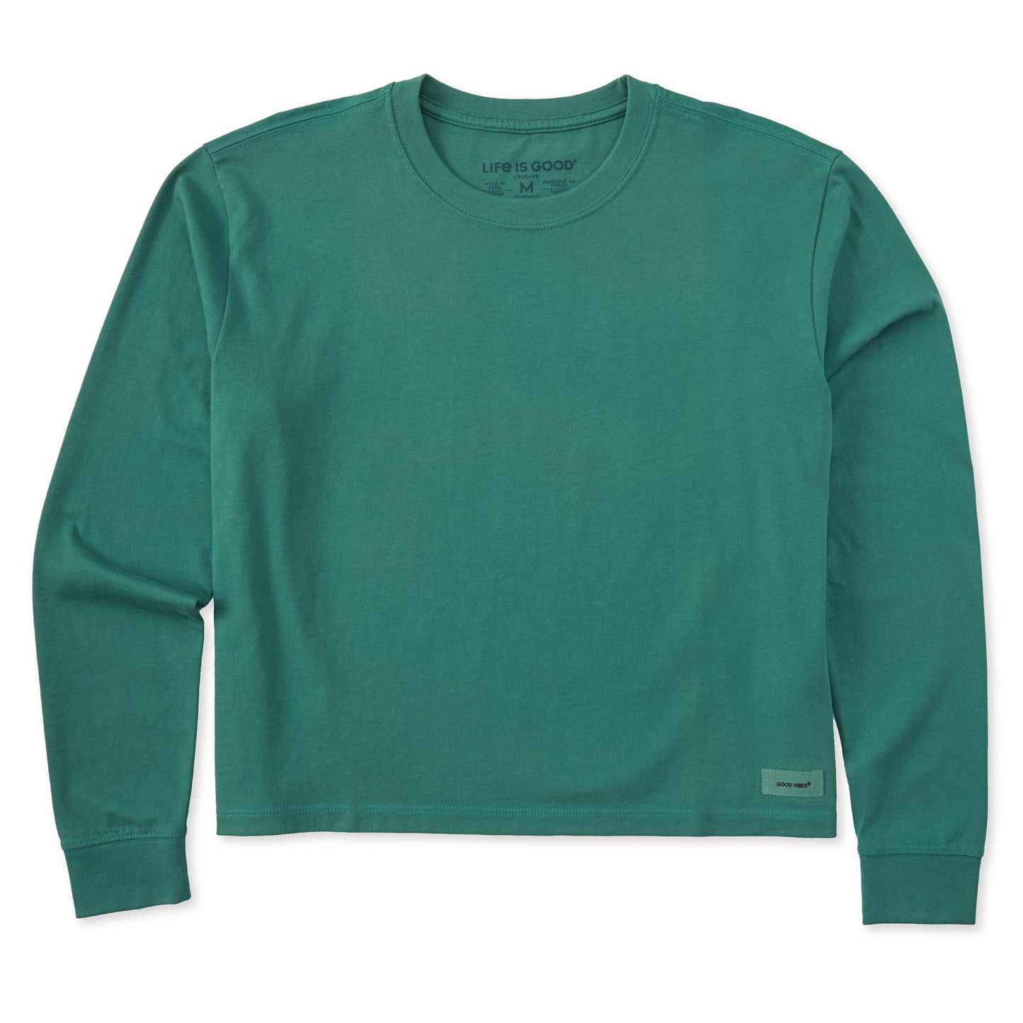 Women's Solid Long Sleeve Crusher Boxy Tee