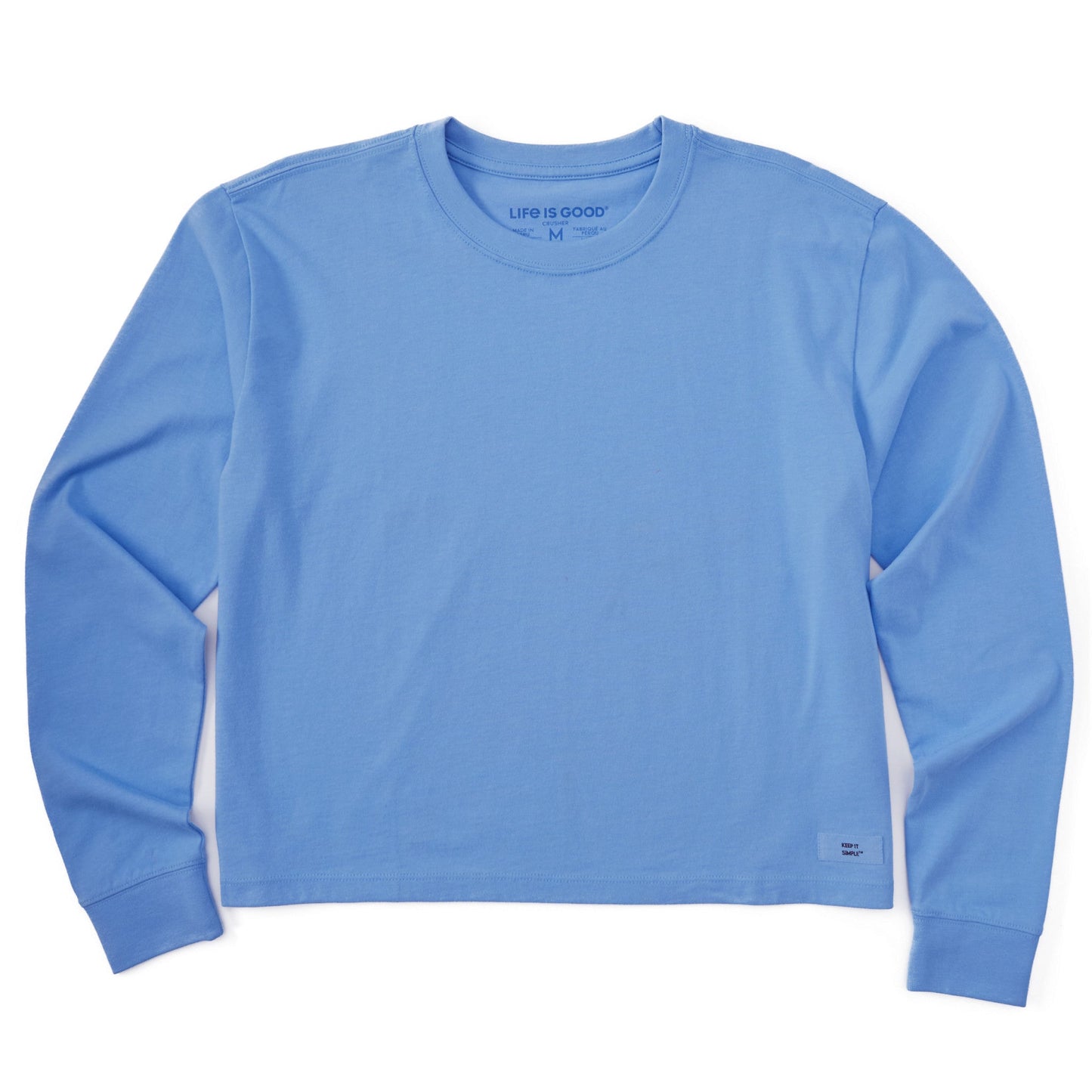 Women's Solid Long Sleeve Crusher Boxy Tee