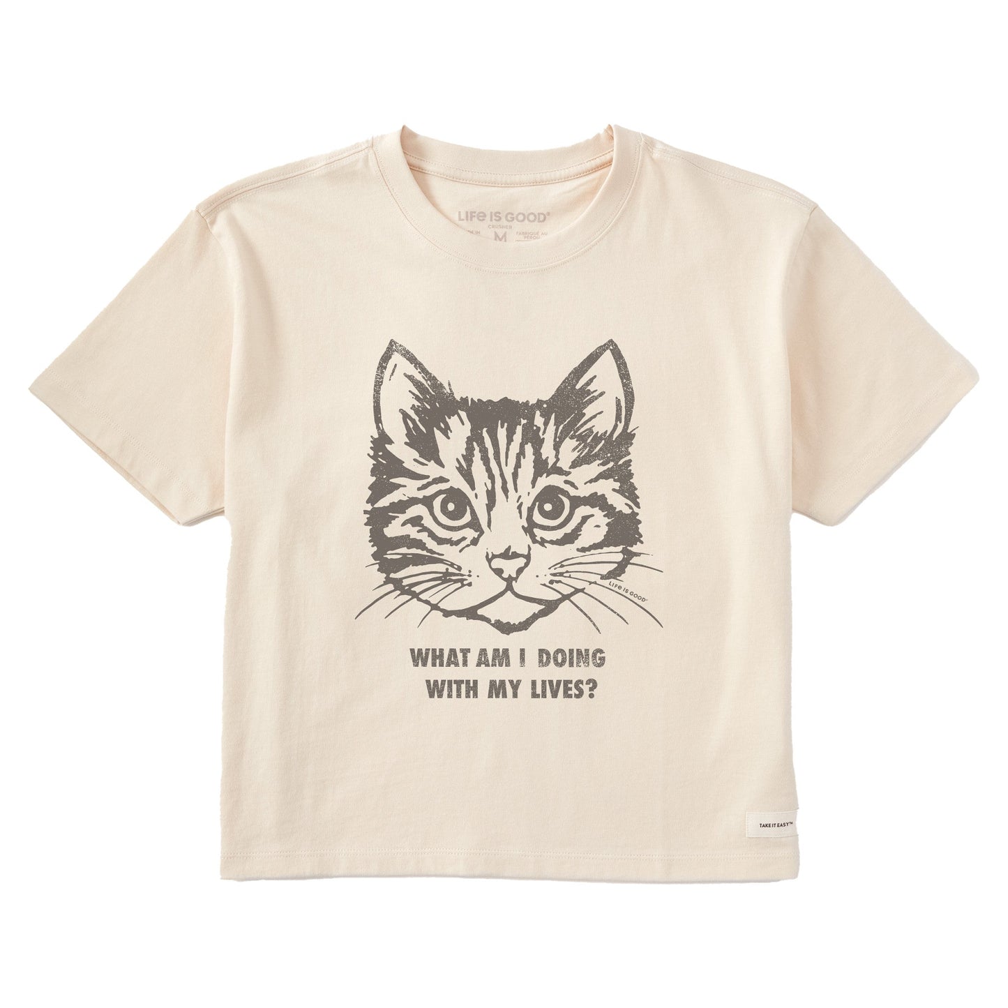 Women's Cat Lives Short Sleeve Crusher Boxy Tee