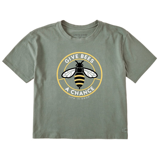 Women's Give Bees A Chance Coin Short Sleeve Boxy Tee