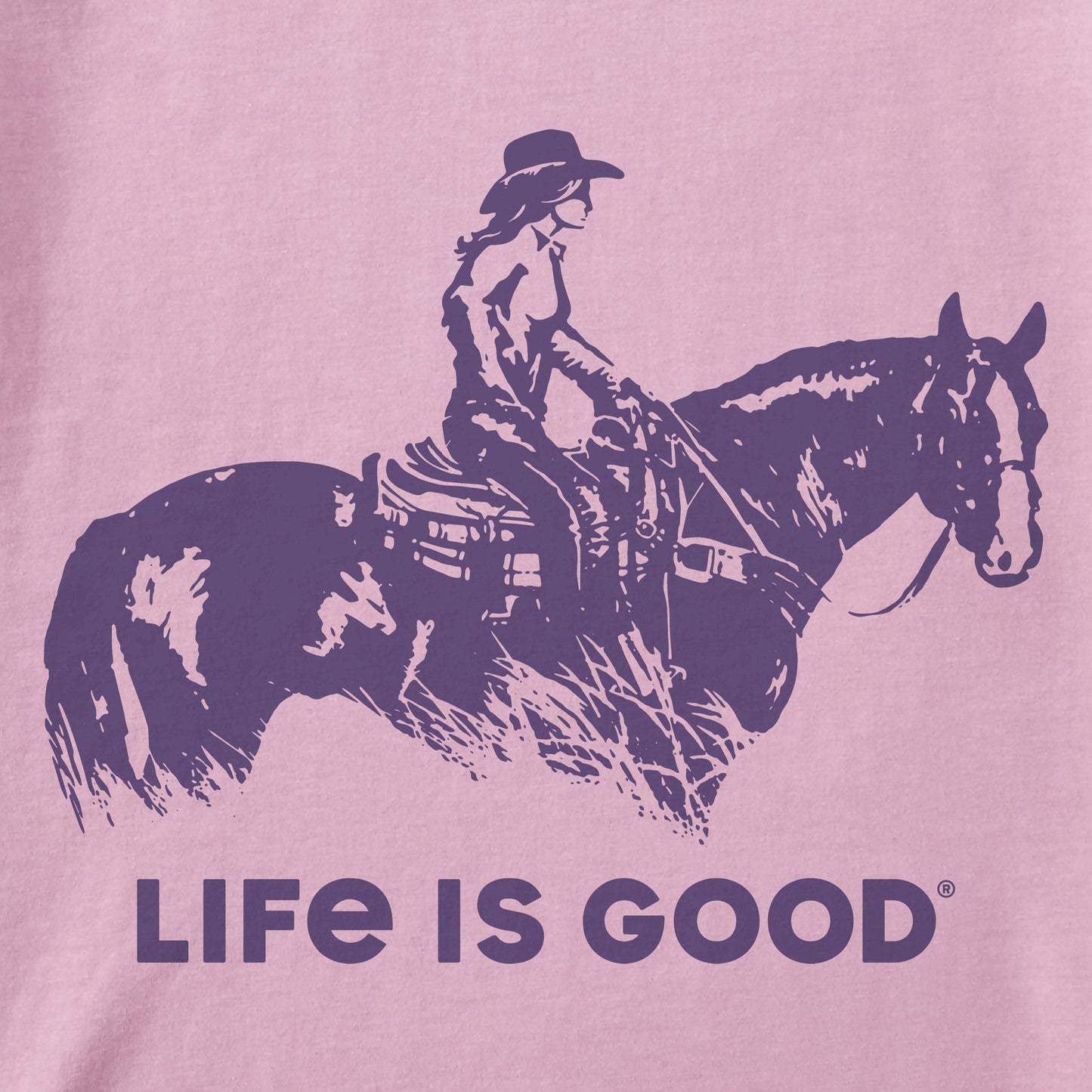 Women's Female Western Rider Silhouette Short Sleeve Crusher Boxy Tee