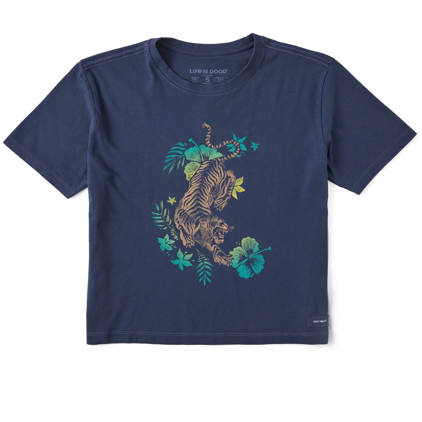 Women's Tiger Flower Short Sleeve Crusher Boxy Tee