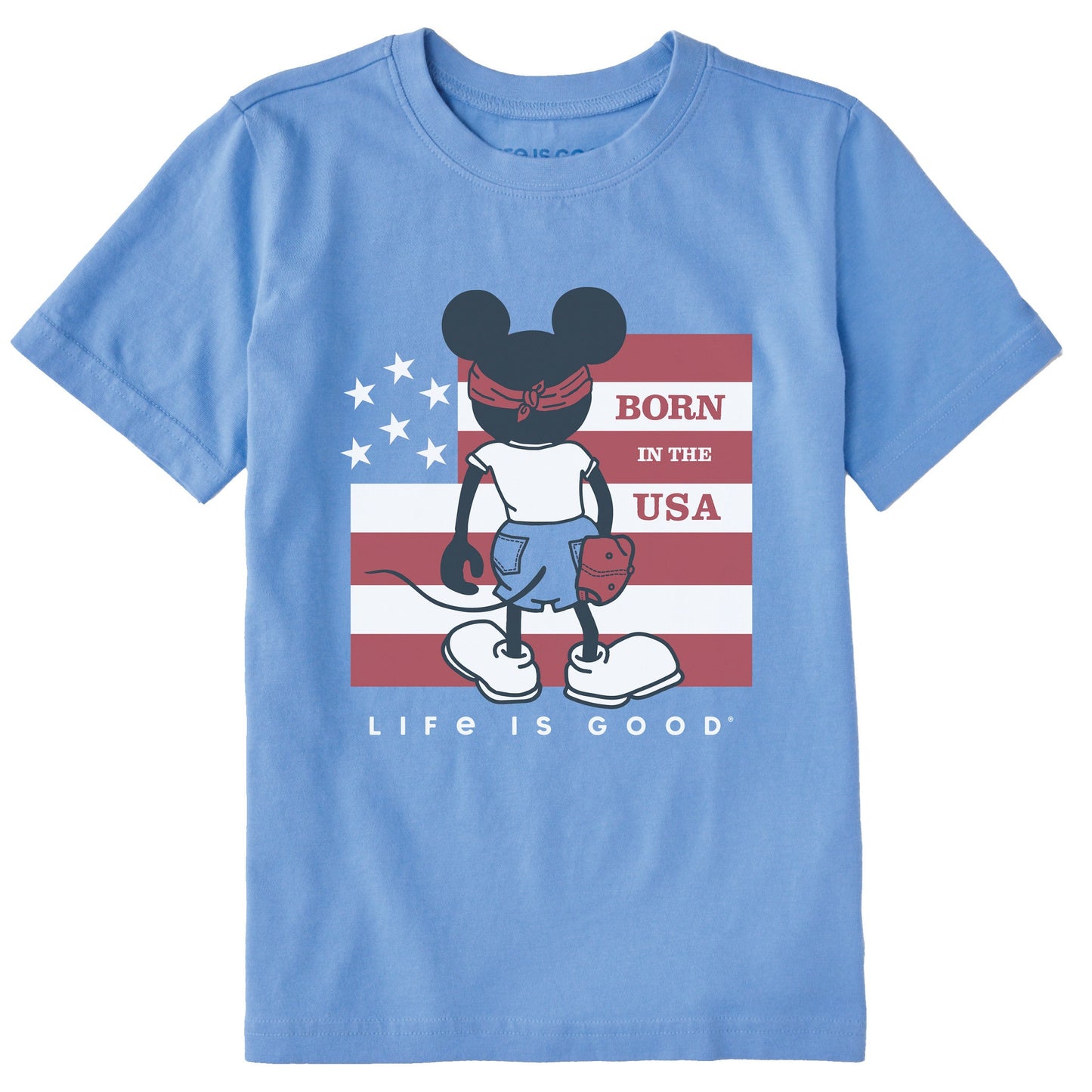 Kids Steamboat Willie Born in the USA Short Sleeve Crusher Tee