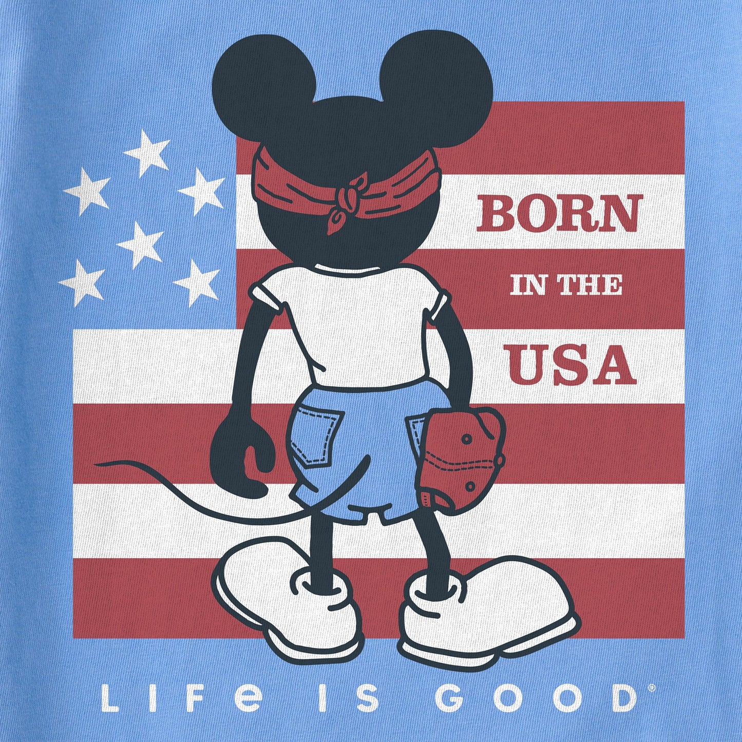 Kids Steamboat Willie Born in the USA Short Sleeve Crusher Tee