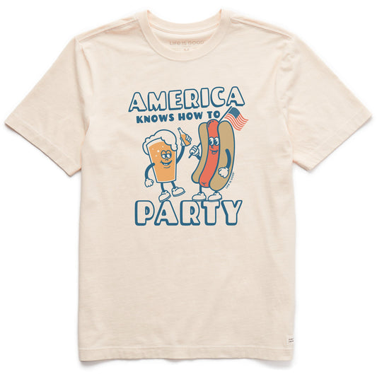Men's America Knows How to Party Short Sleeve Crusher Tee
