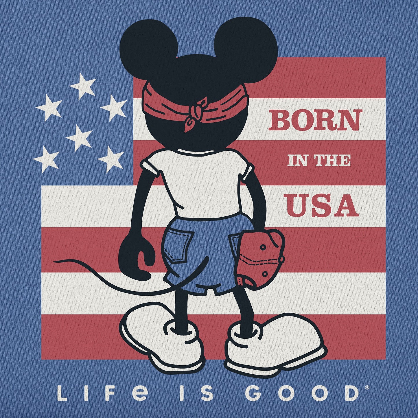 Men's Steamboat Willie Born in the USA Short Sleeve Tee