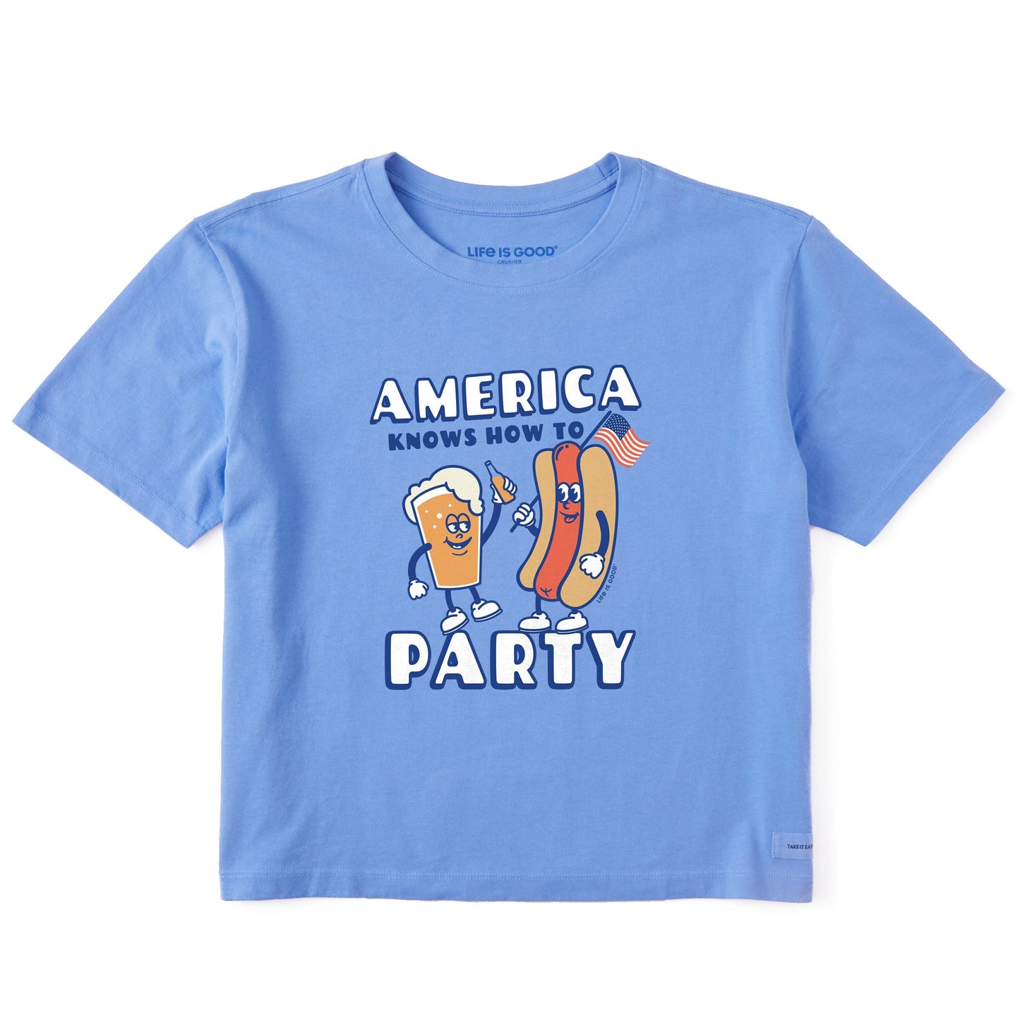 Women's America Knows How to Party Short Sleeve Crusher Boxy Tee