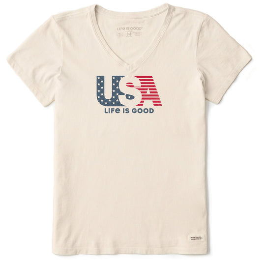 Women's USA Overlap Short Sleeve Crusher Vee
