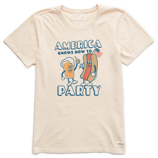 Women's America Knows How to Party Short Sleeve Crusher Tee