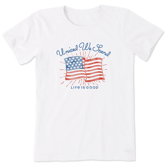 Women's United We Stand Heart Flag Short Sleeve Tee