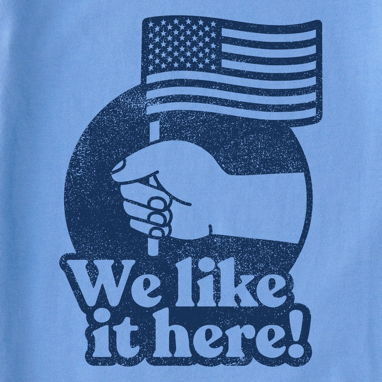 Women's We Like it Here Flag Short Sleeve Tee
