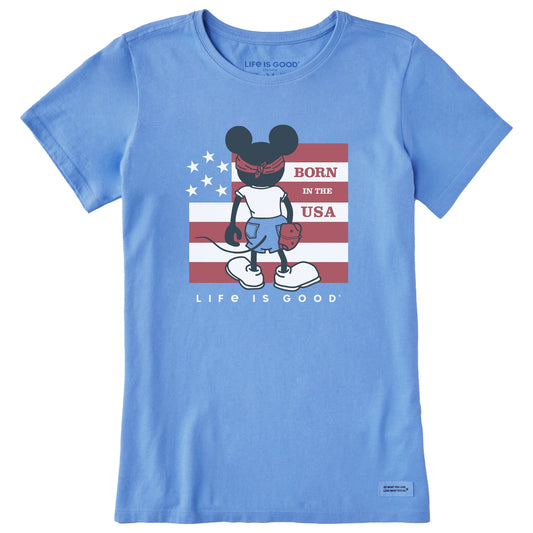 Women's Steamboat Willie Born in the USA Short Sleeve Tee