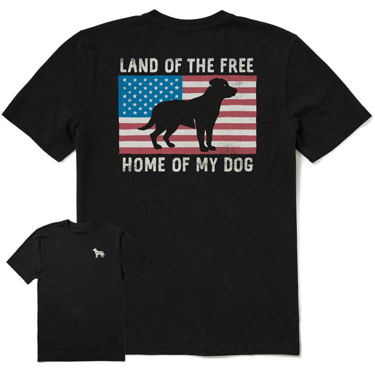 Men's Home of My Dog USA Flag back Short Sleeve Tee