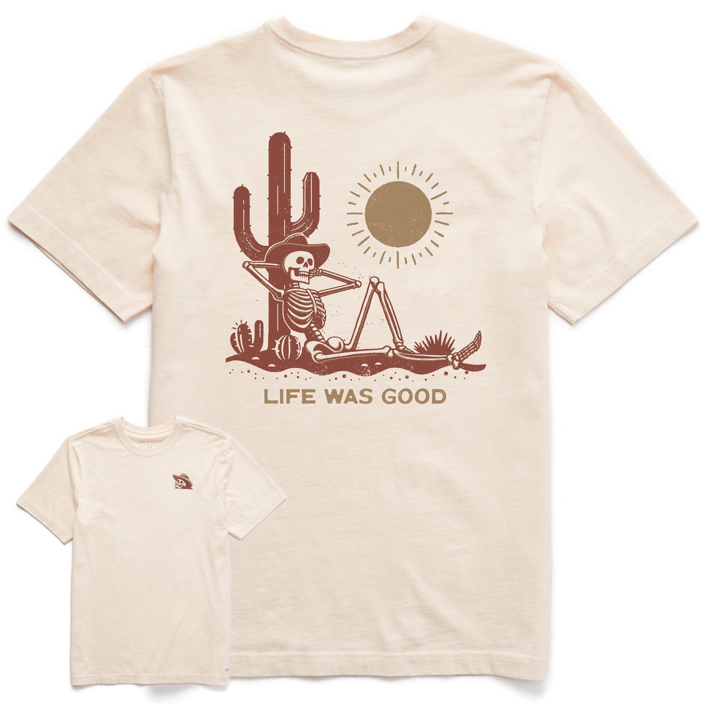 Men's Life was Good Cowboy Skull Short Sleeve Tee