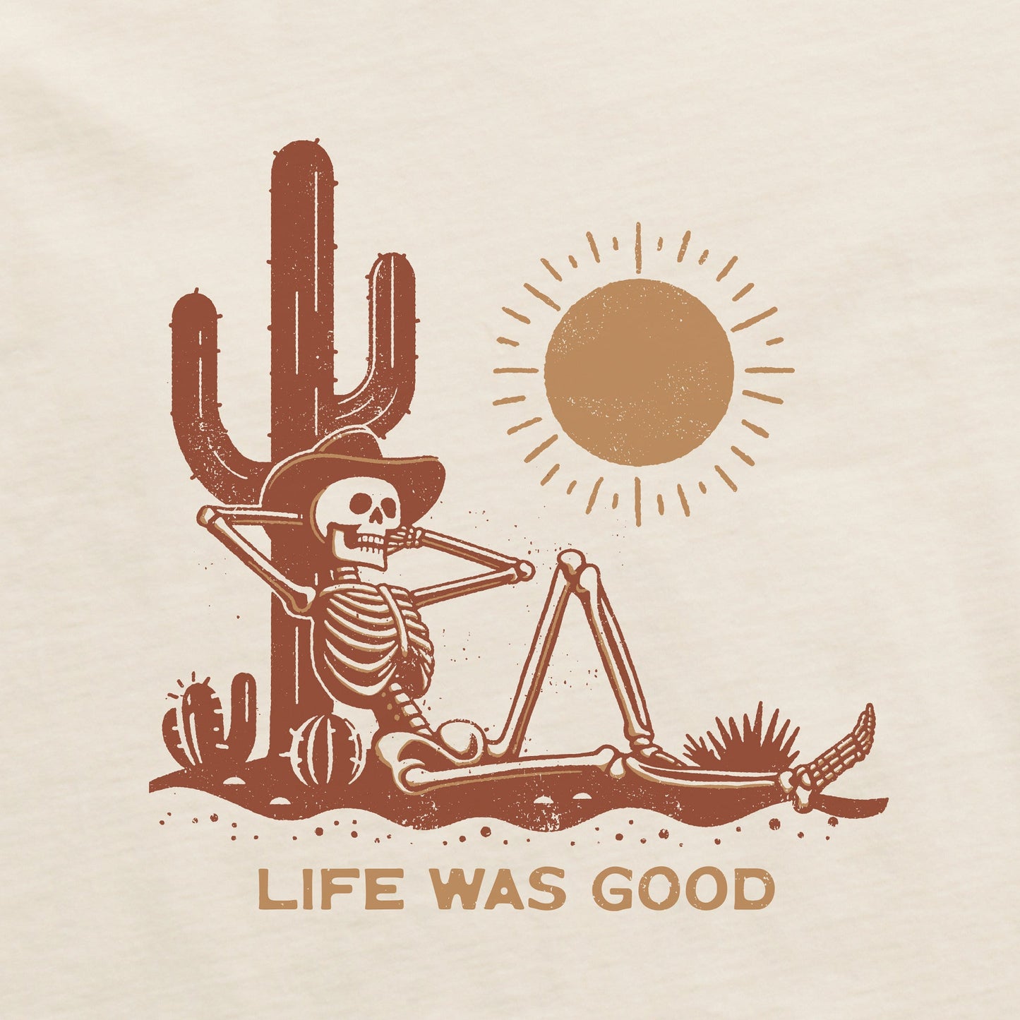 Men's Life was Good Cowboy Skull Short Sleeve Tee