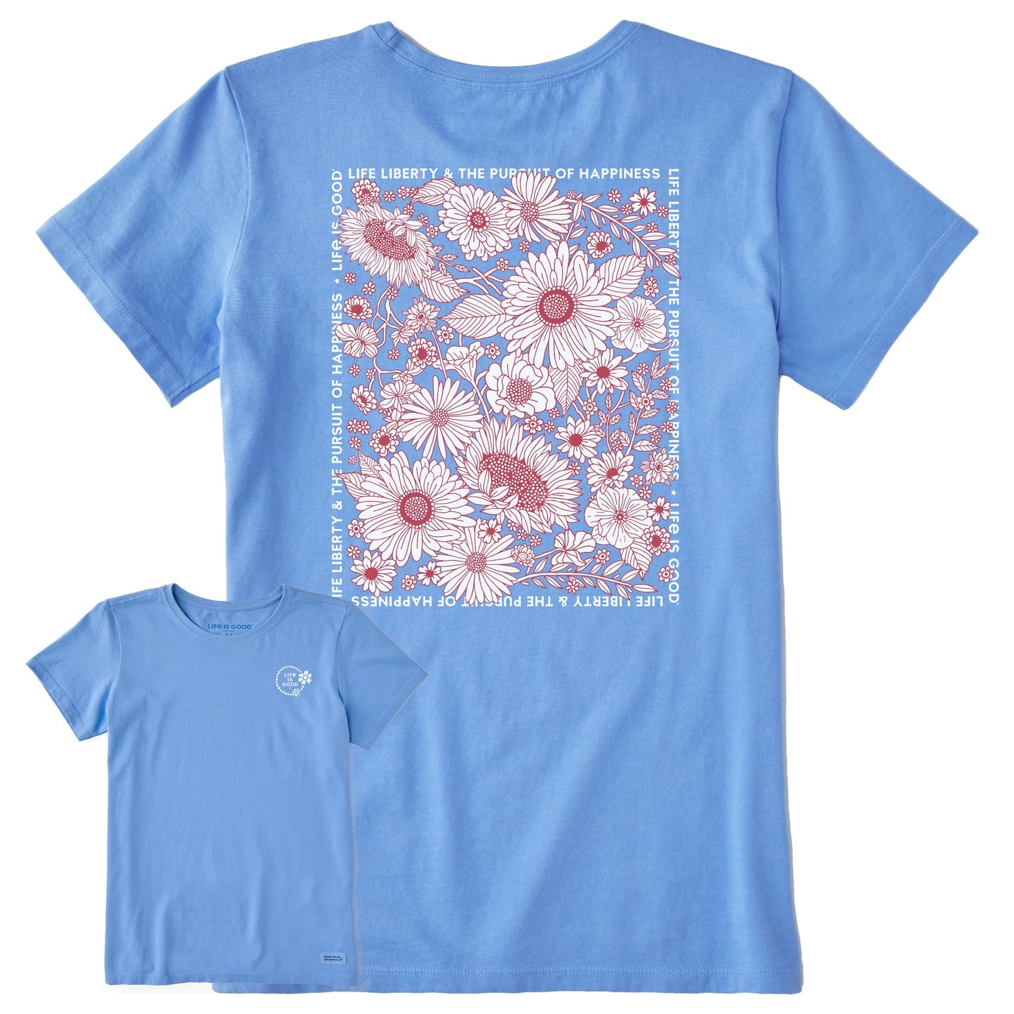 Women's Pursuit of Happiness Flowers Short Sleeve Tee