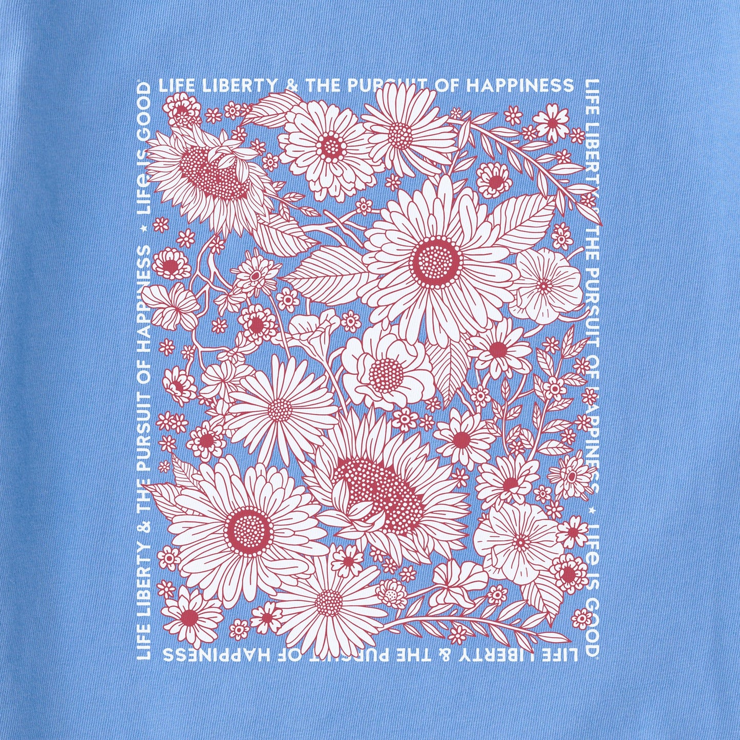 Women's Pursuit of Happiness Flowers Short Sleeve Tee