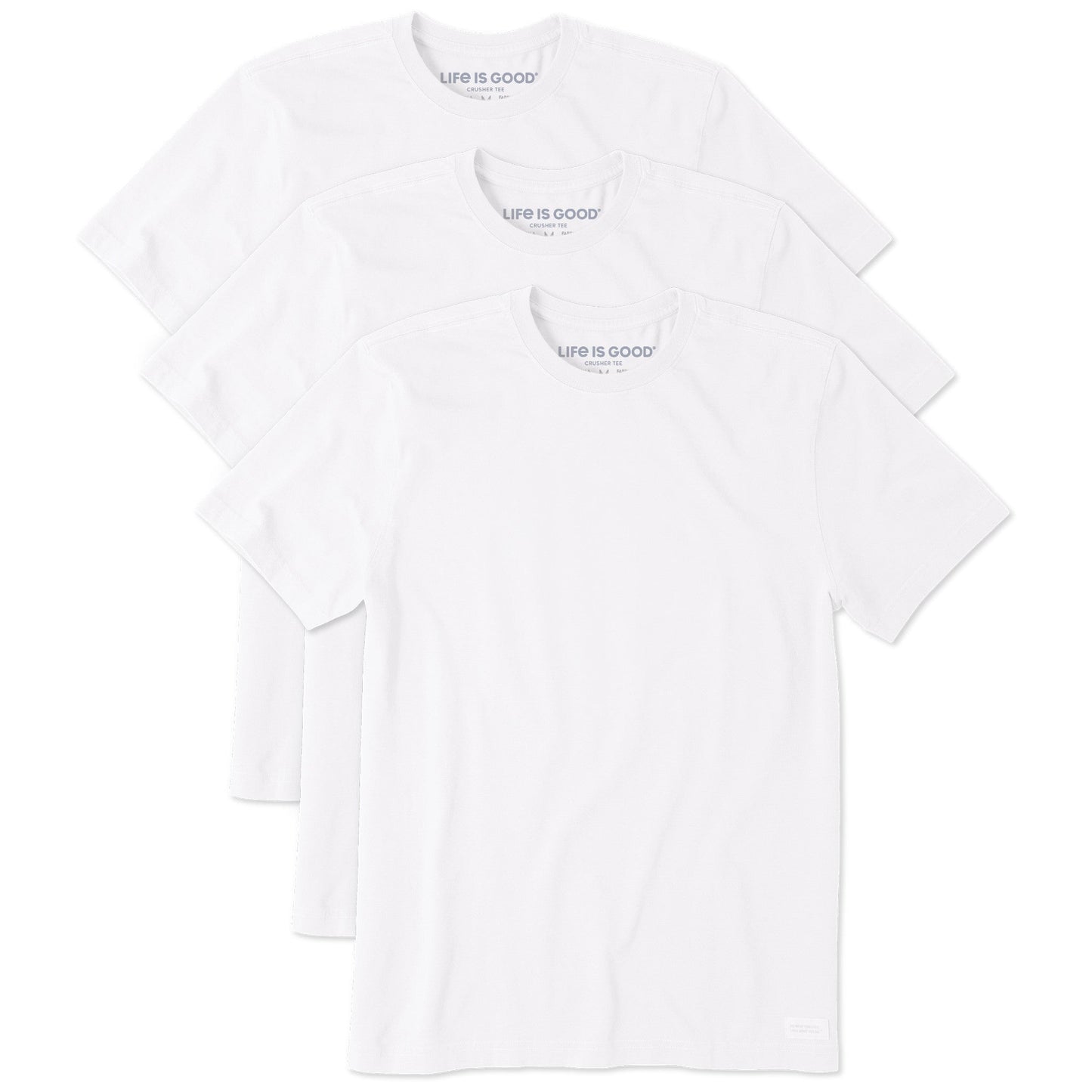 Men's Solid 3 Pack Crusher Crew - White