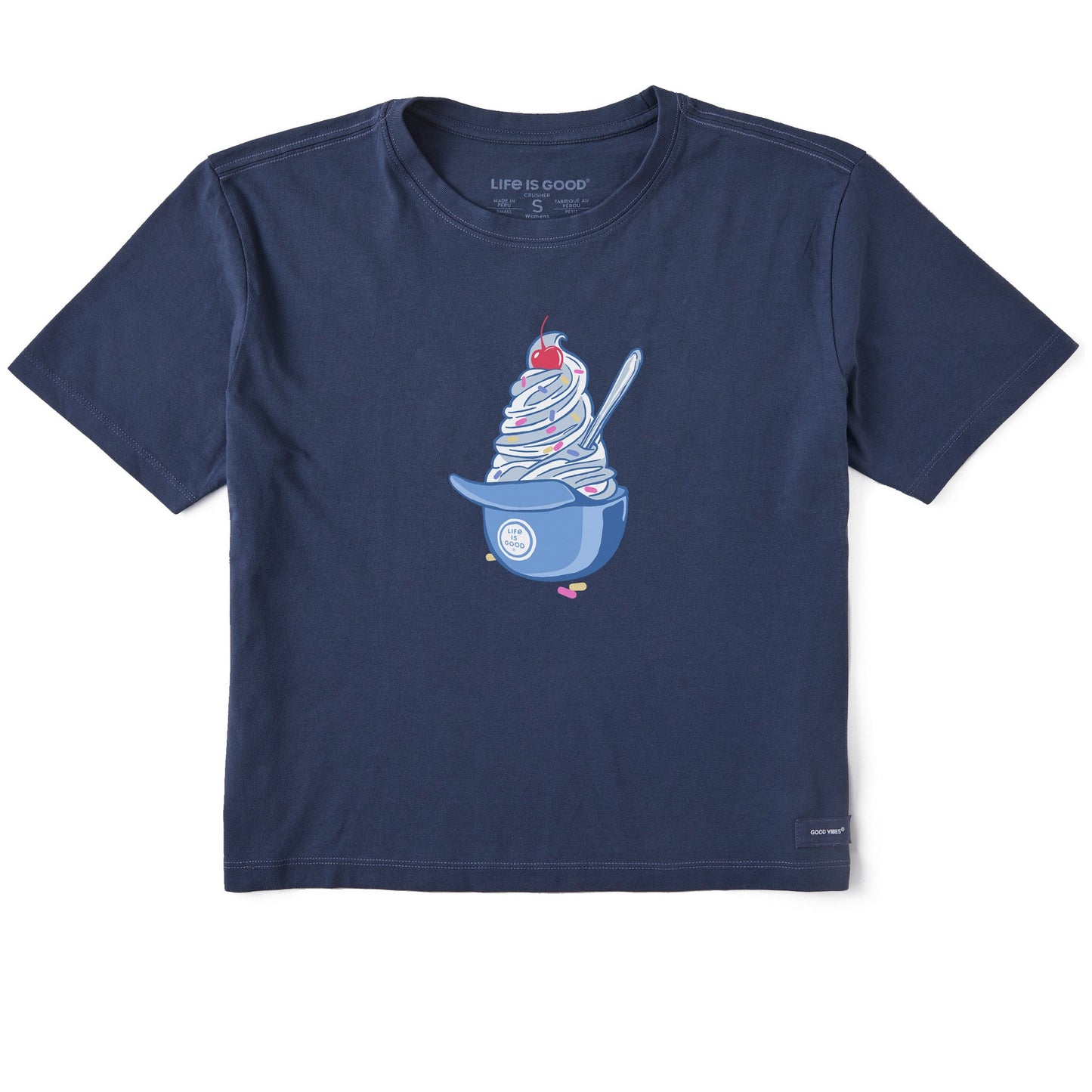 Women's Baseball Ice Cream Short Sleeve Crusher Boxy Tee