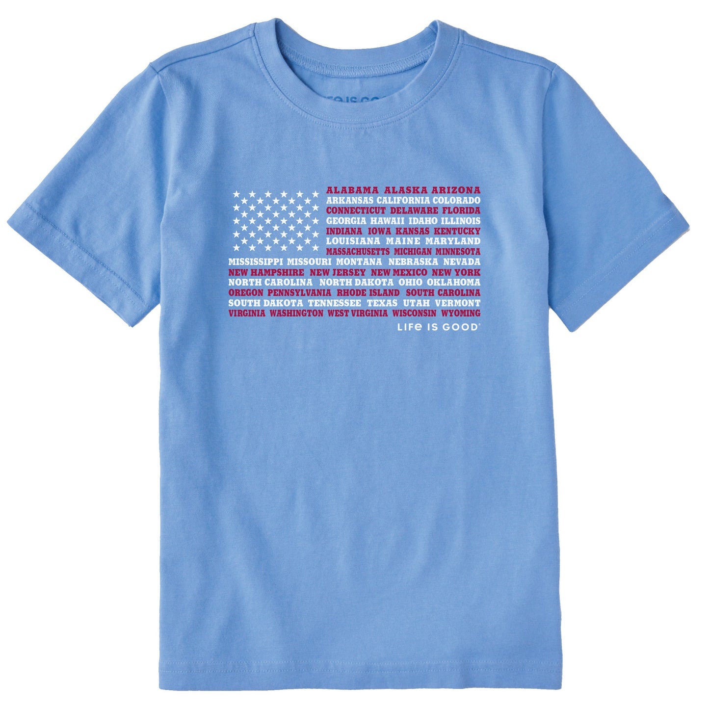Kids 50 States Flag Short Sleeve Crusher Tee