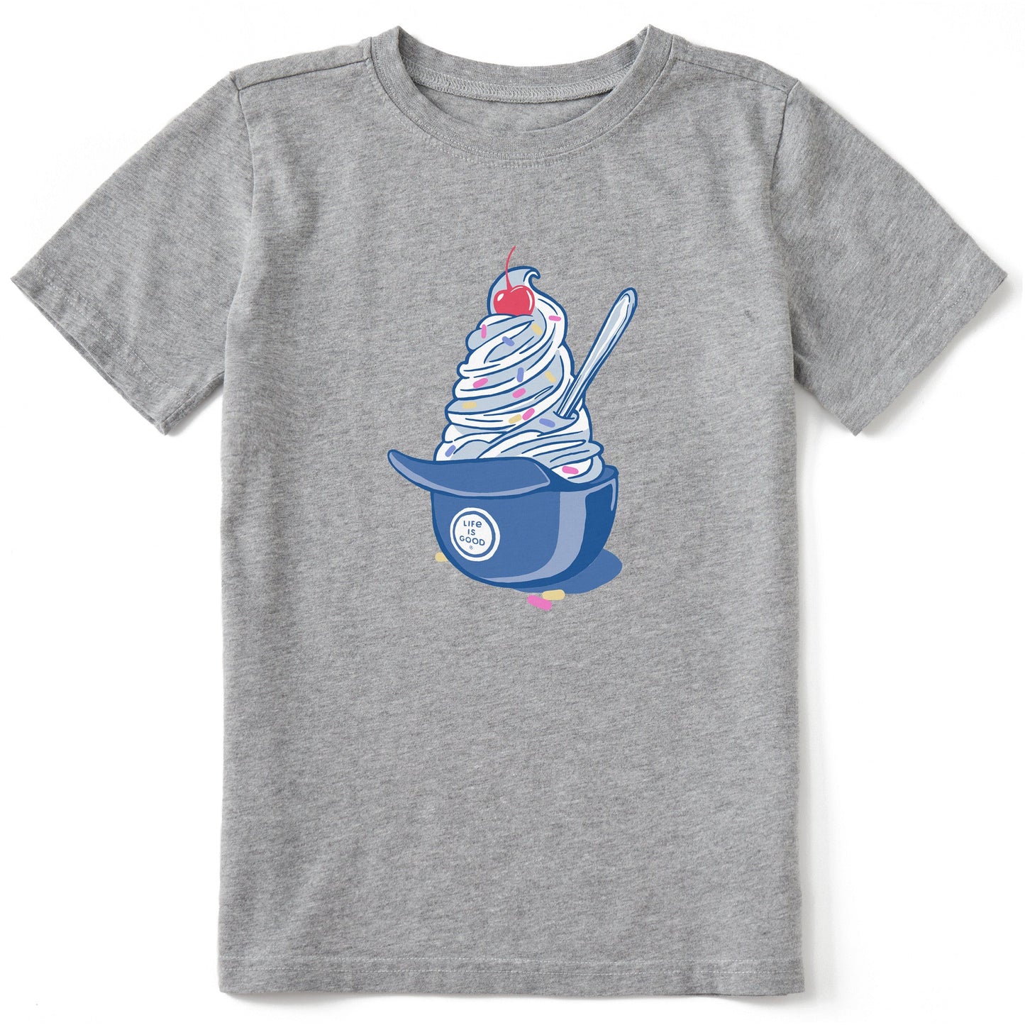 Kids Baseball Ice Cream Short Sleeve Crusher Tee
