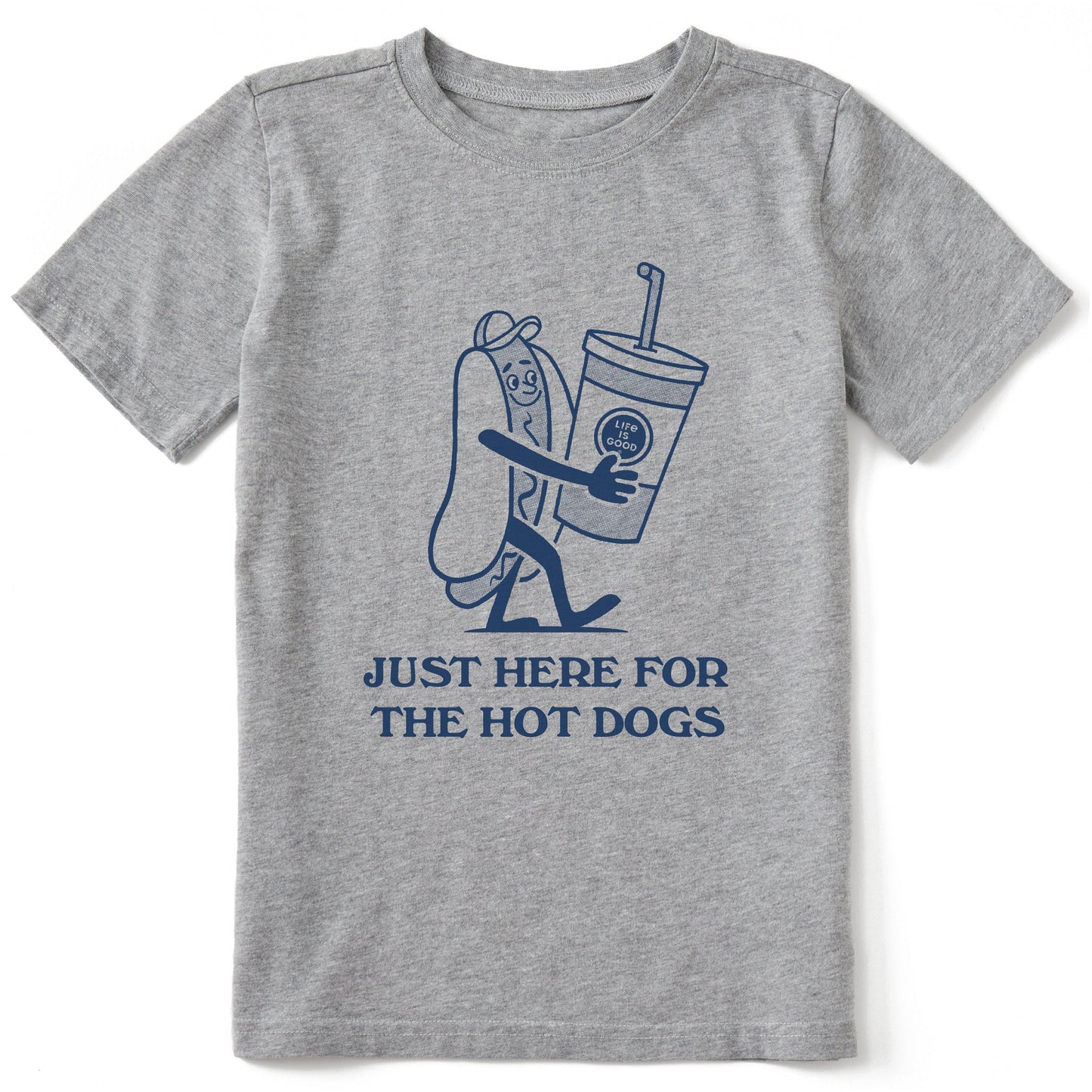 Kids Here for the Hotdogs Short Sleeve Crusher Tee