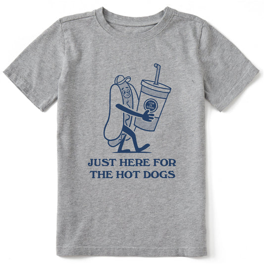 Kids Here for the Hotdogs Short Sleeve Crusher Tee