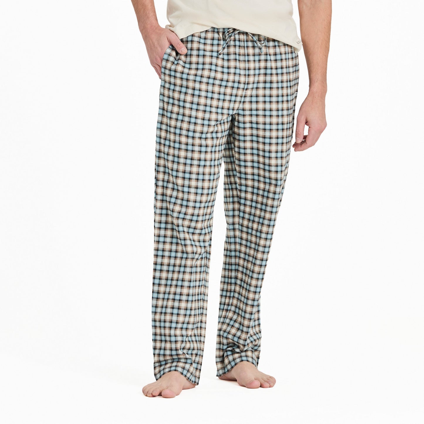 Men's Putty Check Plaid Classic Sleep Pant