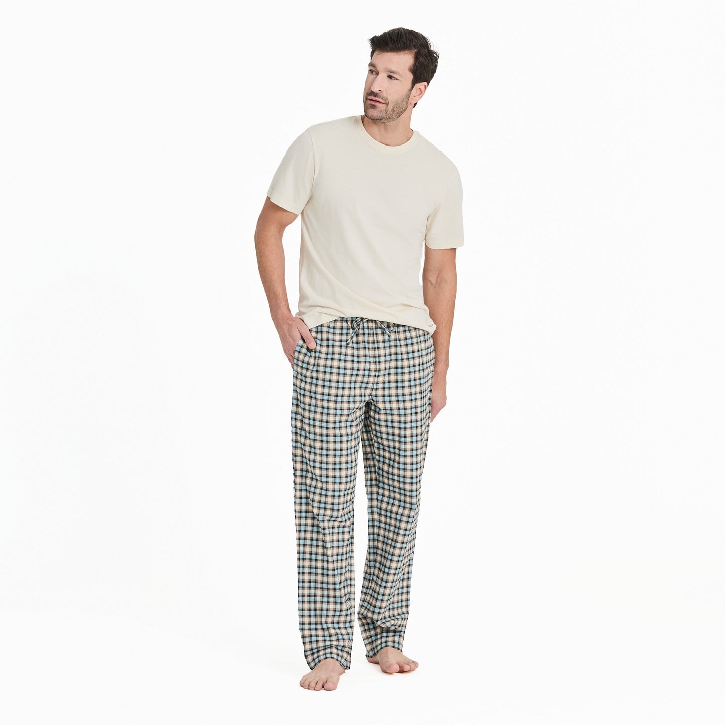 Men's Putty Check Plaid Classic Sleep Pant