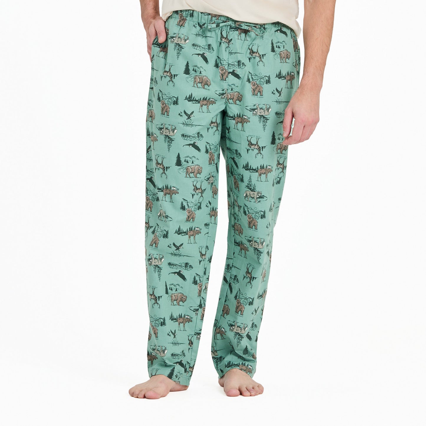 Men's Scenic Wildlife Pattern Classic Sleep Pant