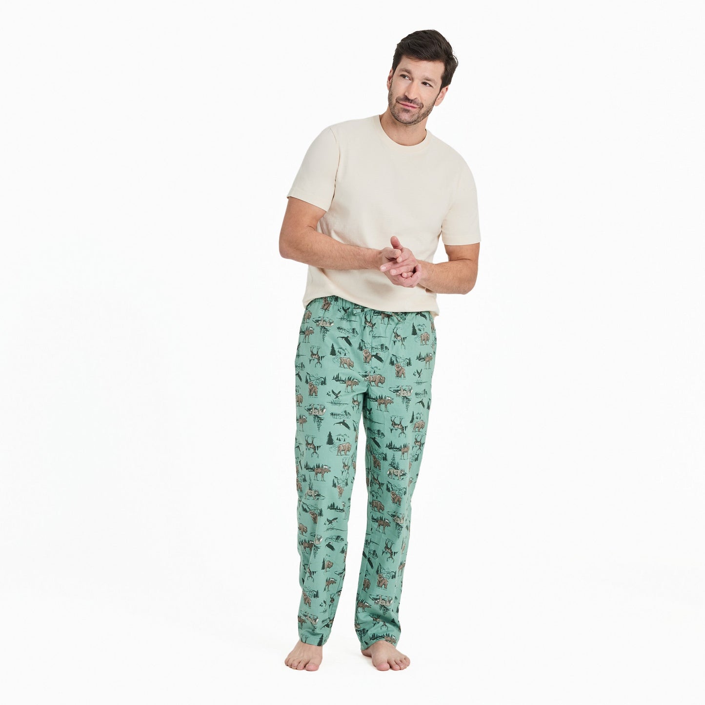 Men's Scenic Wildlife Pattern Classic Sleep Pant