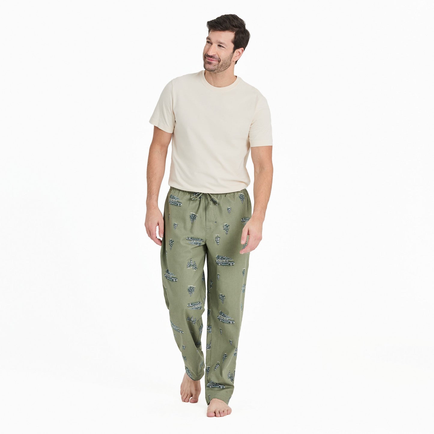 Men's Christmas Tree Wagon Pattern Classic Sleep Pant
