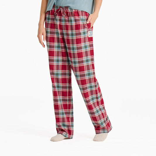 Women's Adirondack Red Holiday Plaid Classic Sleep Pant
