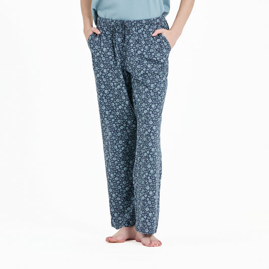 Women's Floral Paw Pattern Snuggle Up Sleep Pant