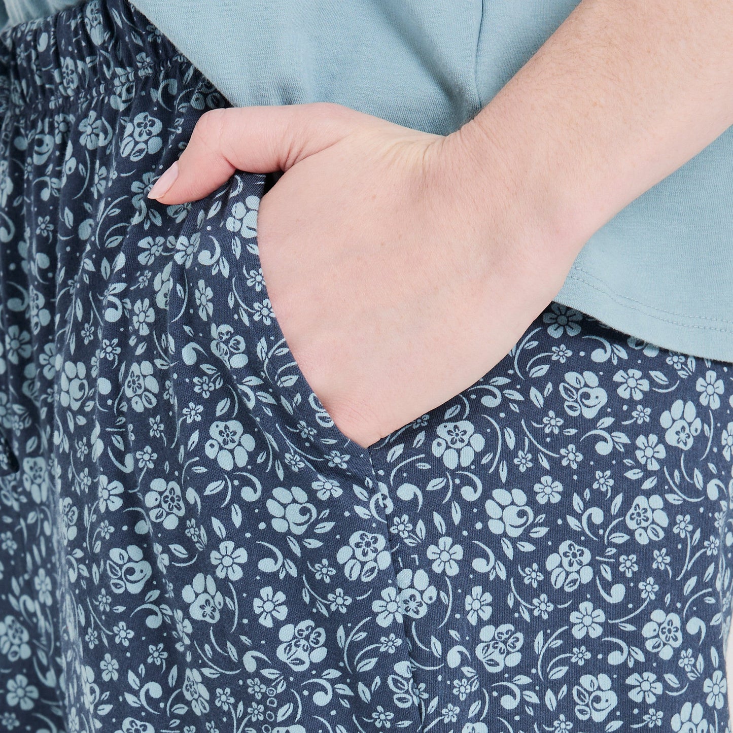 Women's Floral Paw Pattern Snuggle Up Sleep Pant