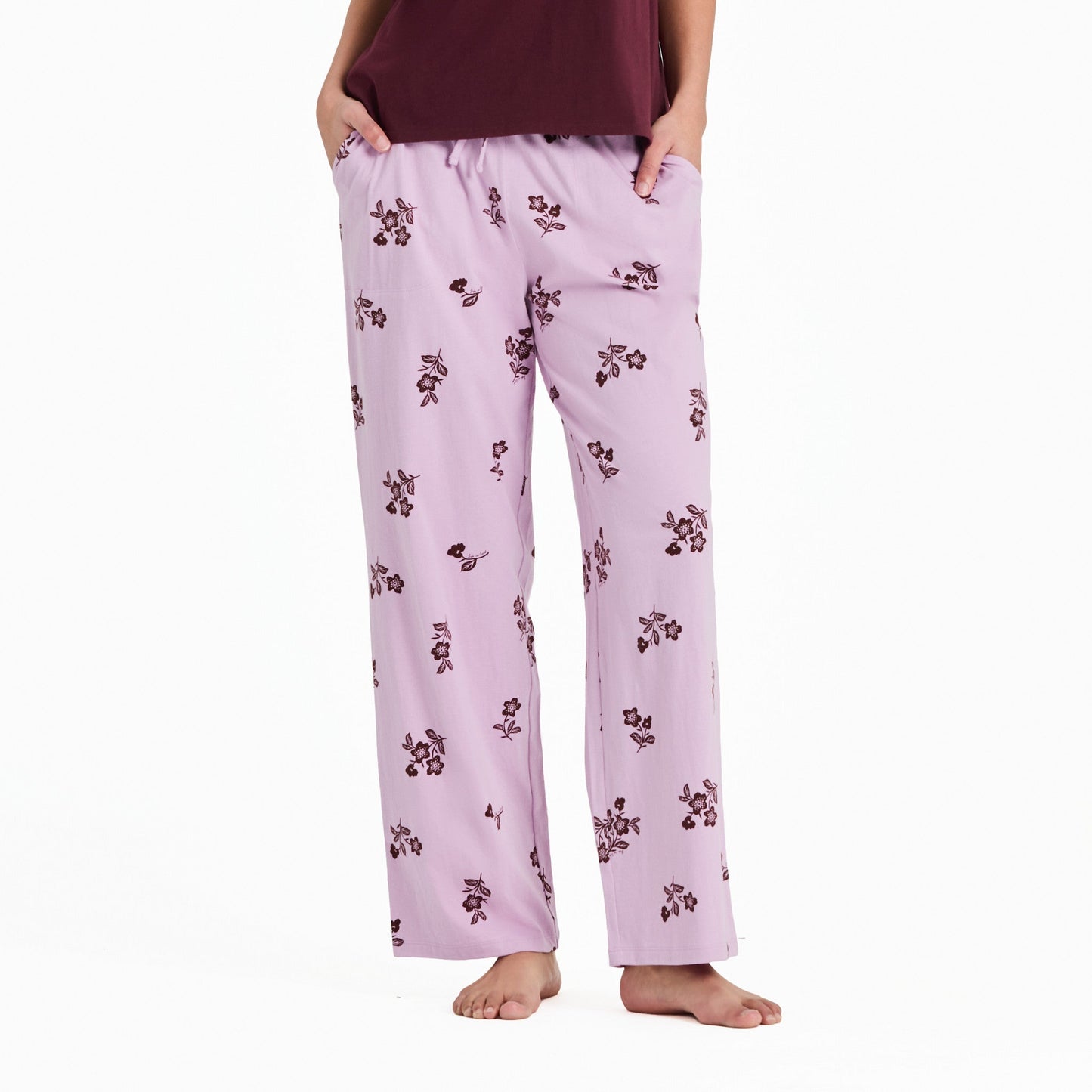 Women's Simple Blossom Pattern Snuggle Up Sleep Pant