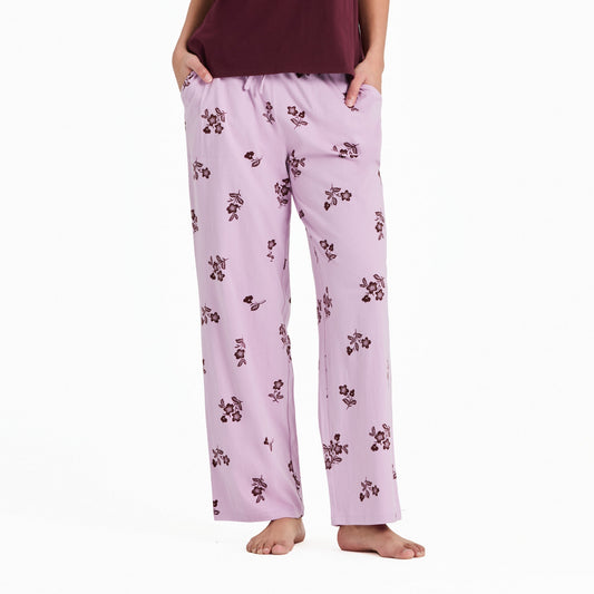 Women's Simple Blossom Pattern Snuggle Up Sleep Pant
