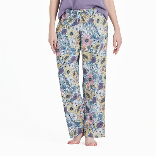 Women's Sunshine Floral Pattern Snuggle Up Sleep Pant