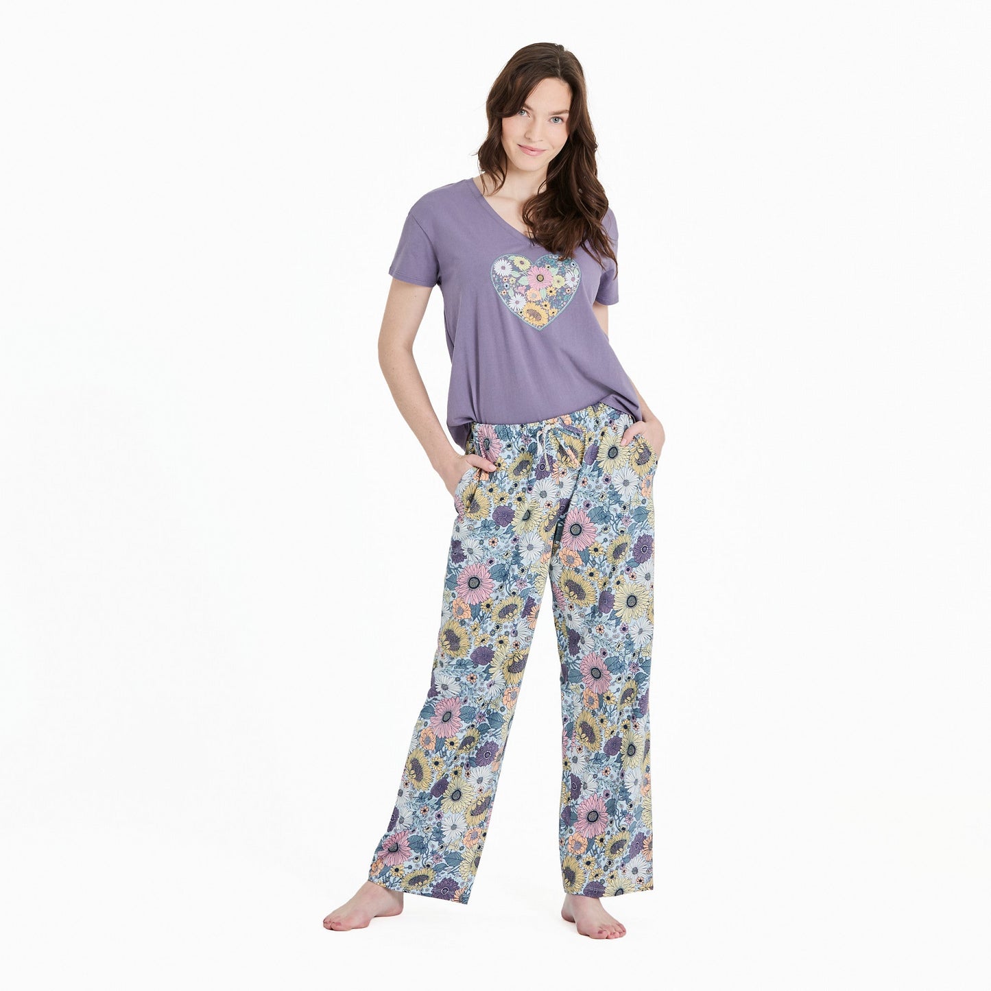 Women's Sunshine Floral Pattern Snuggle Up Sleep Pant