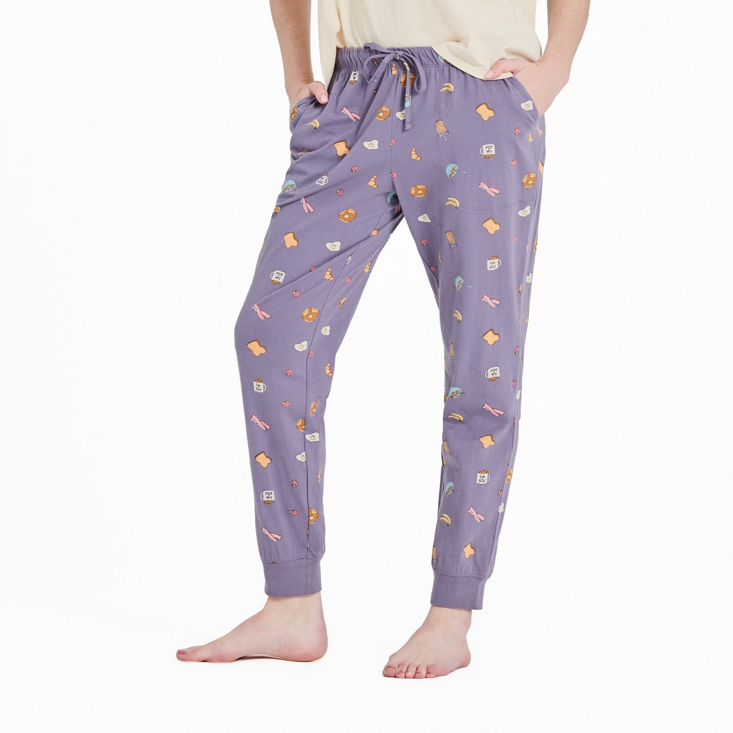 Women's Breakfast Pattern Snuggle Up Sleep Jogger