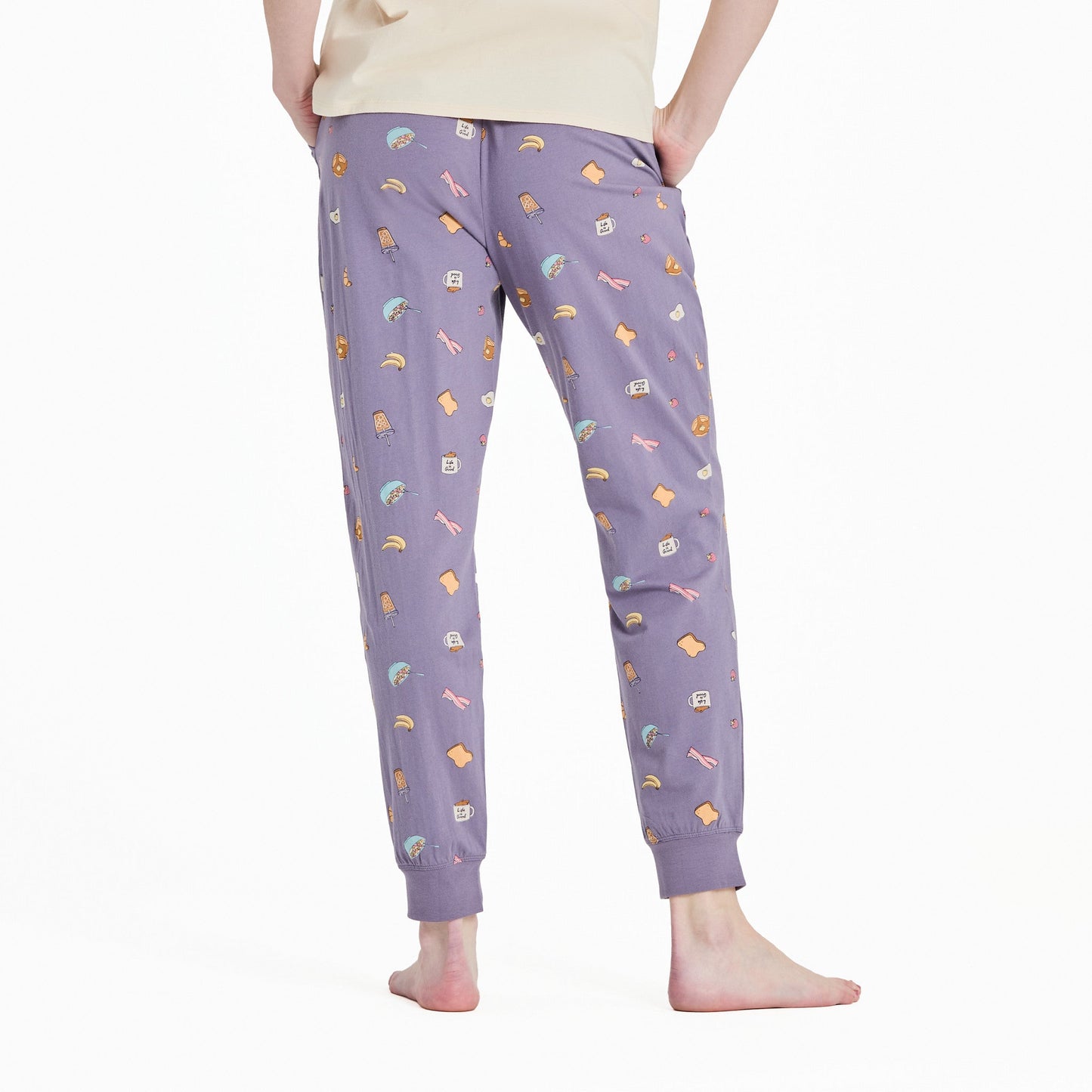 Women's Breakfast Pattern Snuggle Up Sleep Jogger