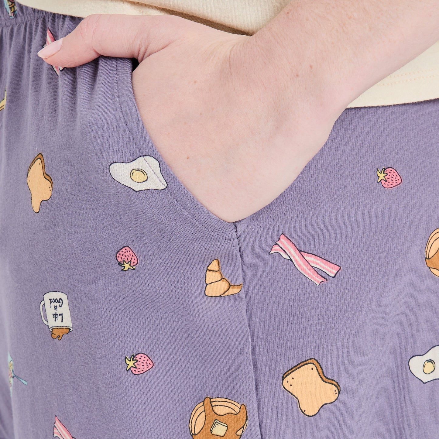 Women's Breakfast Pattern Snuggle Up Sleep Jogger