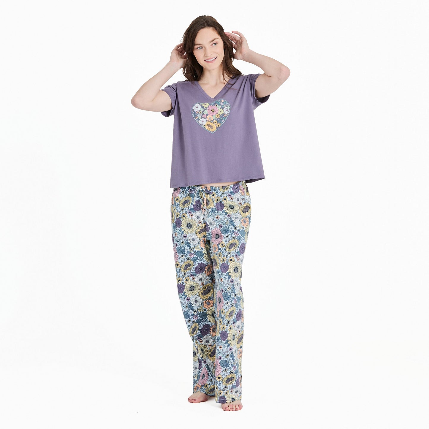 Women's Flowerful Love Snuggle Up Sleep Vee