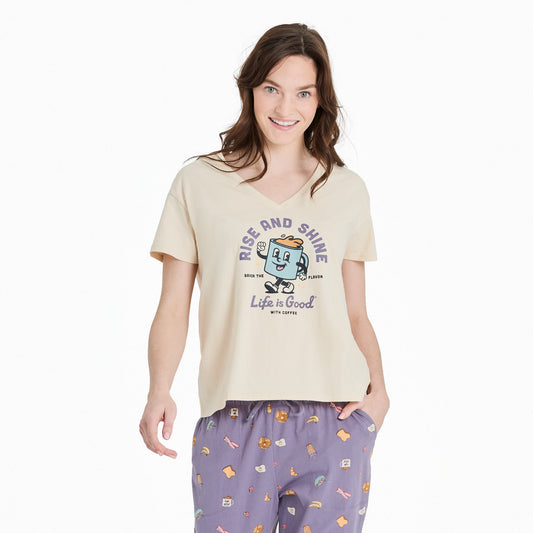 Women's Rise and Shine Coffee Snuggle Up Sleep Vee